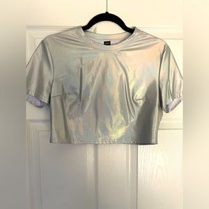 Shein fun holographic crop top. Size large, never worn.